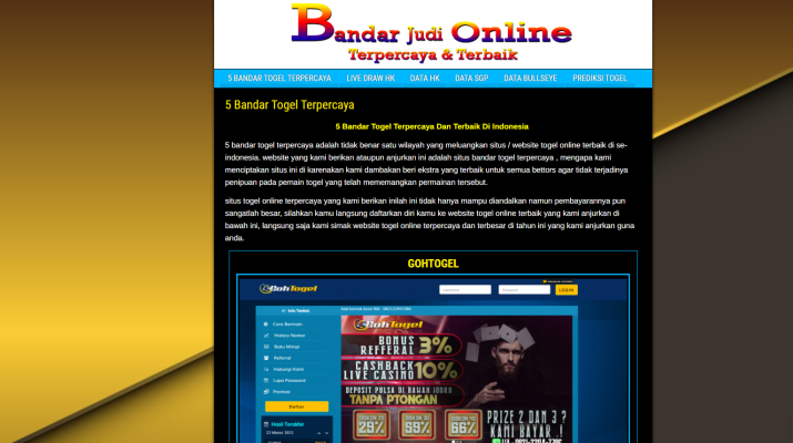 5 Bandar Togel Terpercaya Hadiah Terbesar Di Indonesia