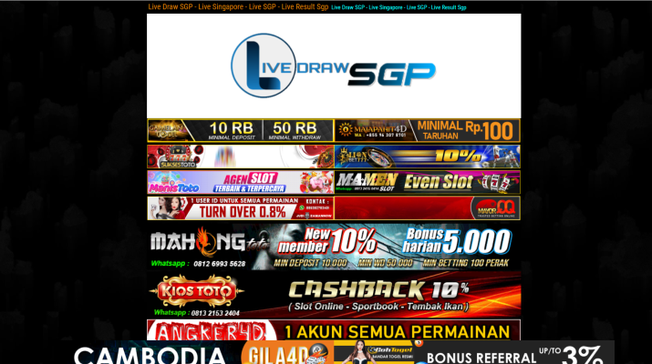 Keluaran Live Draw SGP Singapore Pools Indonesia Hari Ini Tercepat