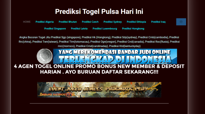 Prediksi Togel Pulsa Hari Ini Terbaik Deposit Pulsa Tanpa Potongan